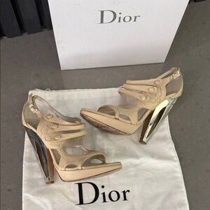 DIOR Nude beige BLUE ANGEL sandal chrome  heel special edition